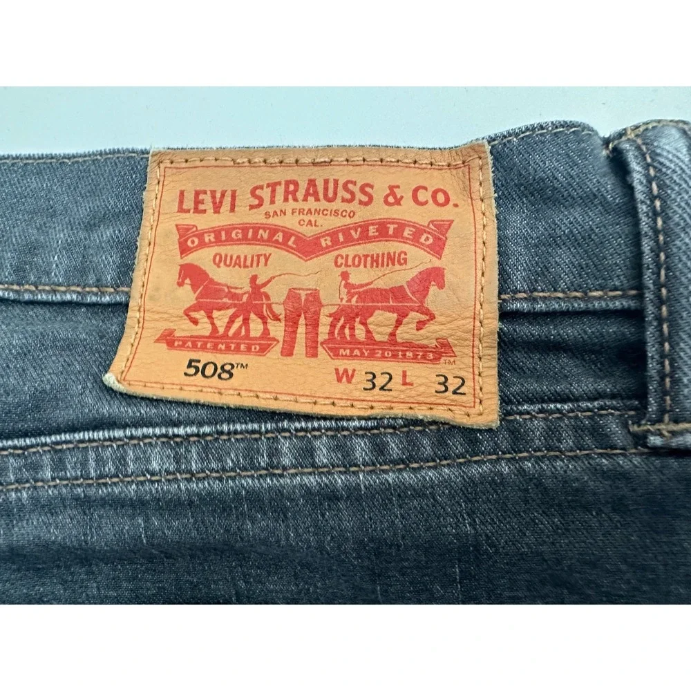 Men's Levi's 508 Slim Fit Jeans Gray Blue Wash Denim Pants Size 32x32 Casual‎